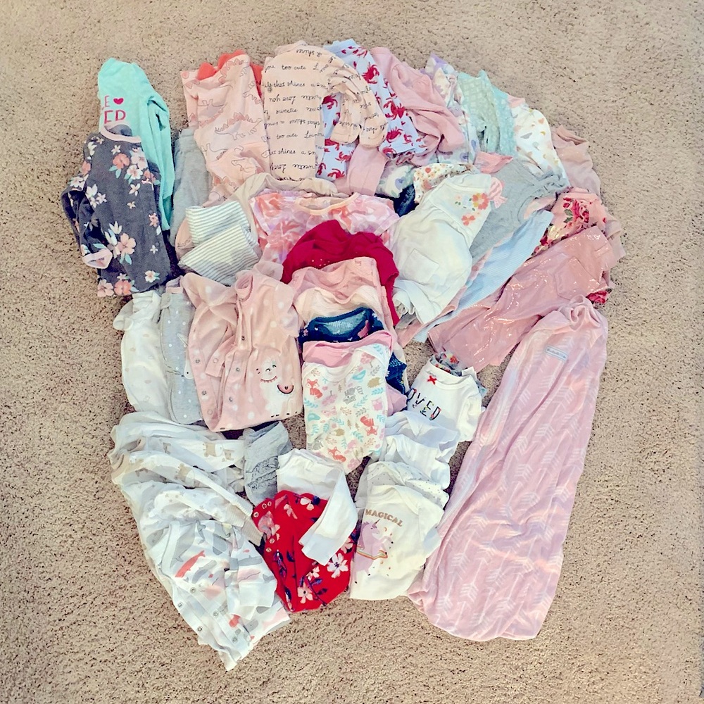 Lot Girls 3-6 6-9 month Clothes, sleep-sack, PJs